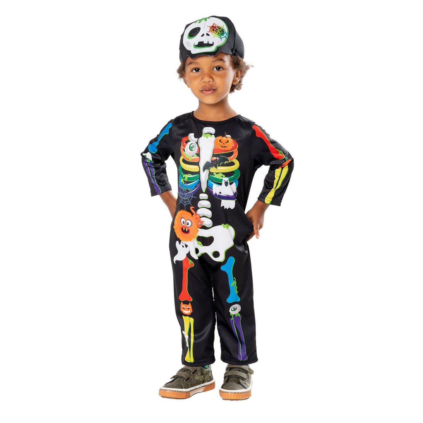 Black - Front - Bristol Novelty Childrens-Kids Rainbow Skeleton Costume