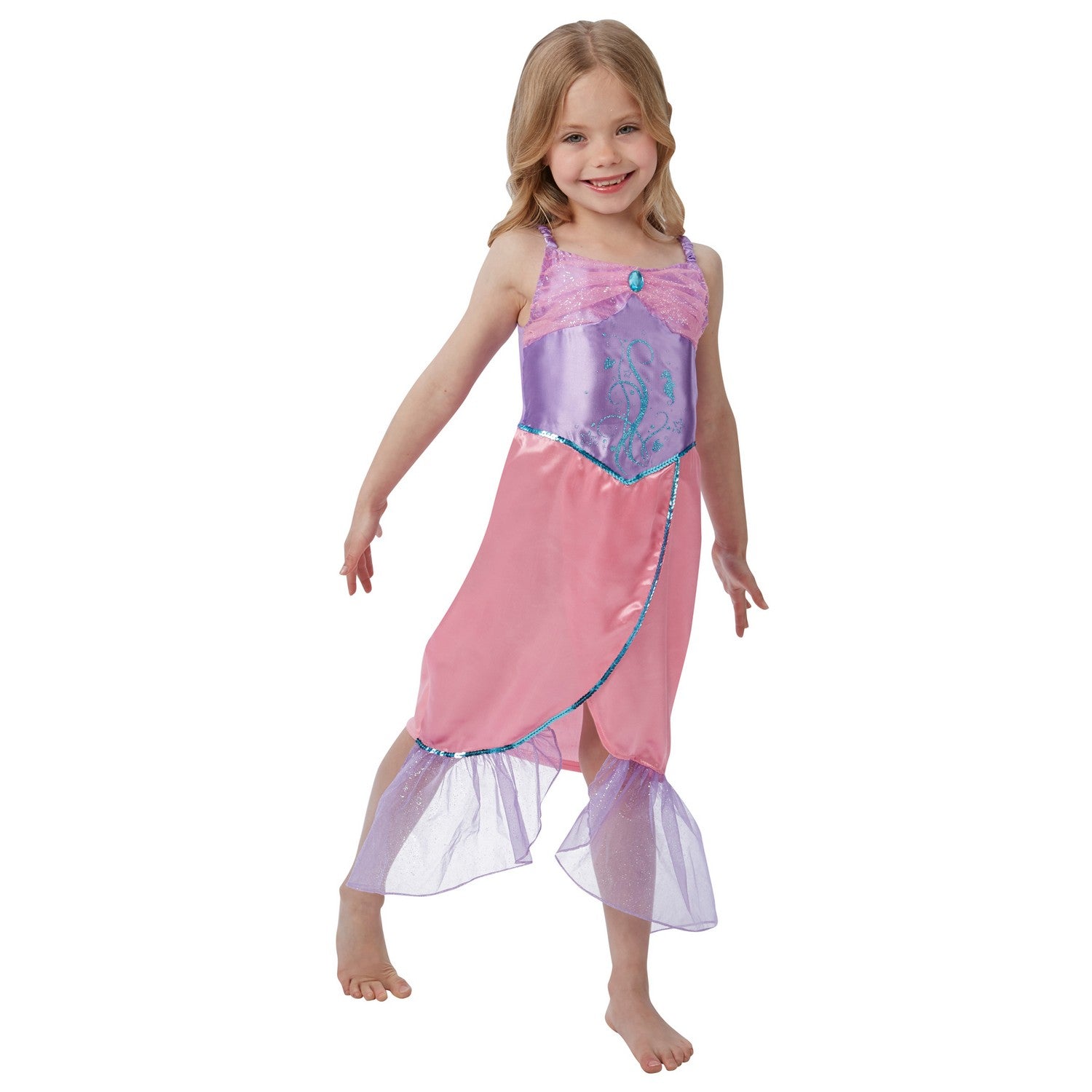 Pink-Purple - Front - Bristol Novelty Girls Mermaid Costume Dress