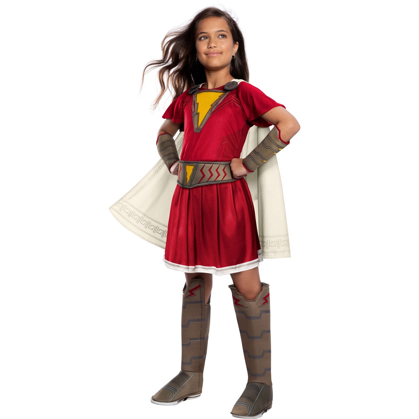 Red-Brown-White - Front - Shazam Girls Deluxe Mary Costume