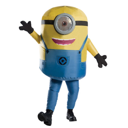 Yellow-Blue-Black - Front - Minions Unisex Adult Stuart Inflatable Costume