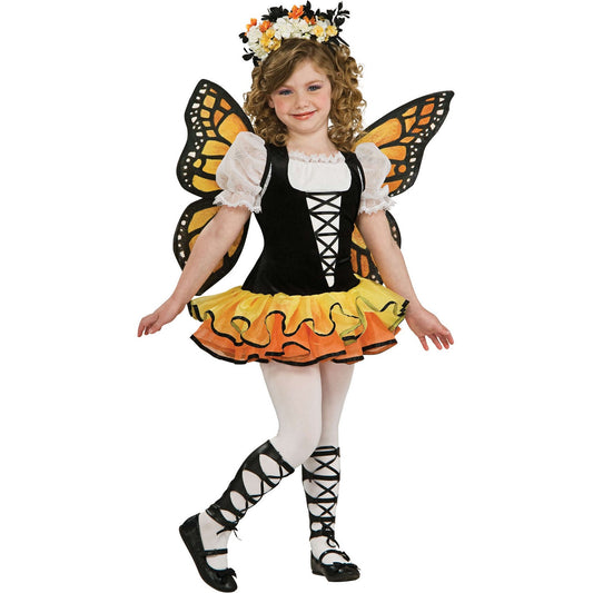 Yellow-Black-White - Front - Bristol Novelty Girls Monarch Butterfly Costume