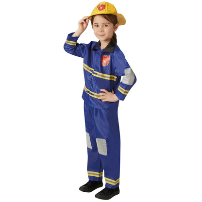 Blue-Yellow - Back - Bristol Novelty Childrens-Kids Firefighter Costume