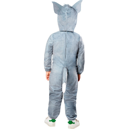 Grey-White-Black - Back - Tom And Jerry Childrens-Kids Tom Costume