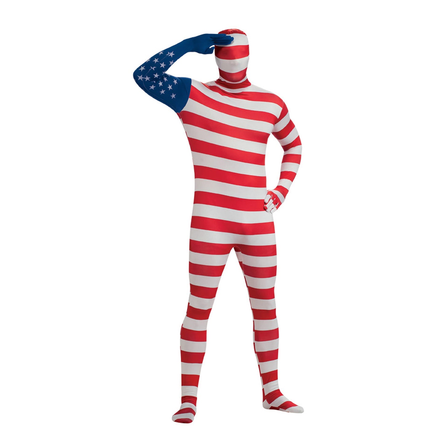 Red-White-Blue - Front - Bristol Novelty Mens American Flag Skinny Bodysuit
