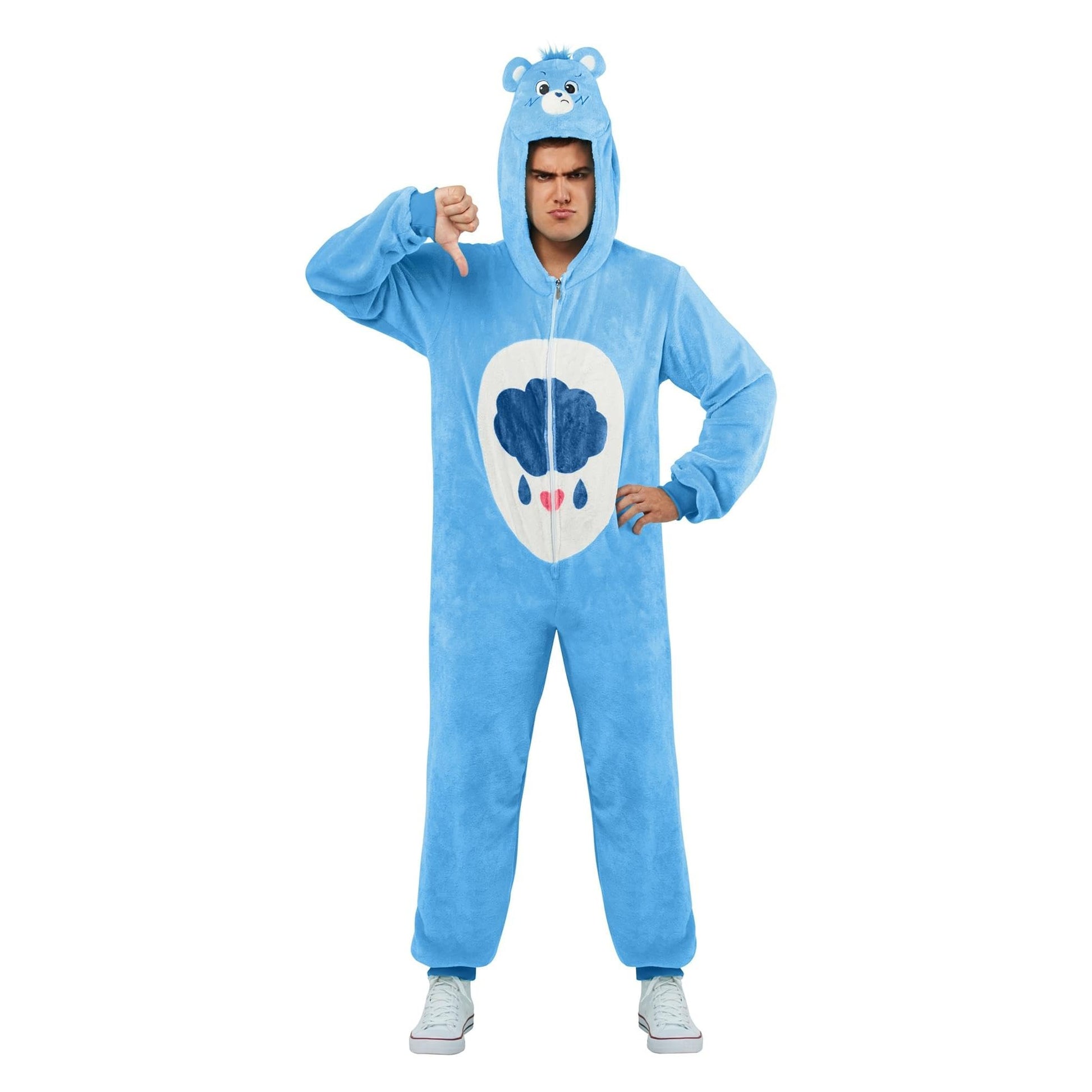 Blue - Front - Care Bears Adults Unisex Grumpy Bear Costume
