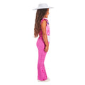 Pink-White - Side - Barbie Childrens-Kids Cowgirl Costume