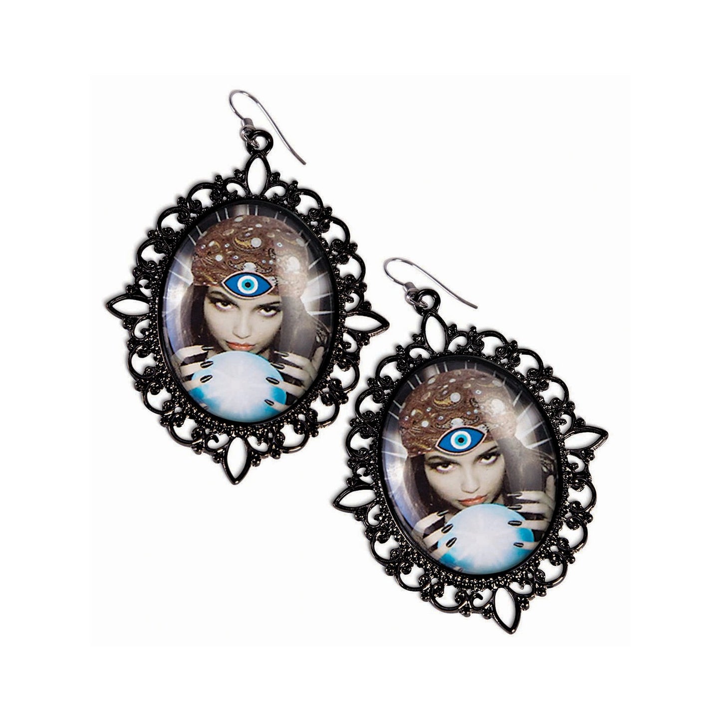Multicoloured - Front - Bristol Novelty Fortune Teller Dangle Earrings