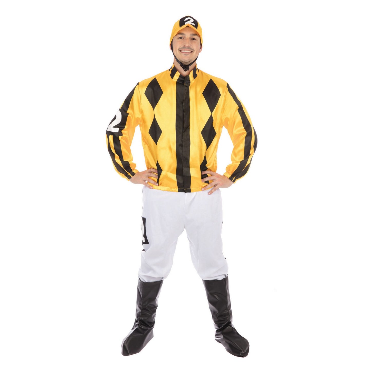 Yellow-Black-White - Front - Bristol Novelty Jockey Costume