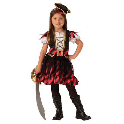 Red-Black - Front - Bristol Novelty Girls Pirate Costume