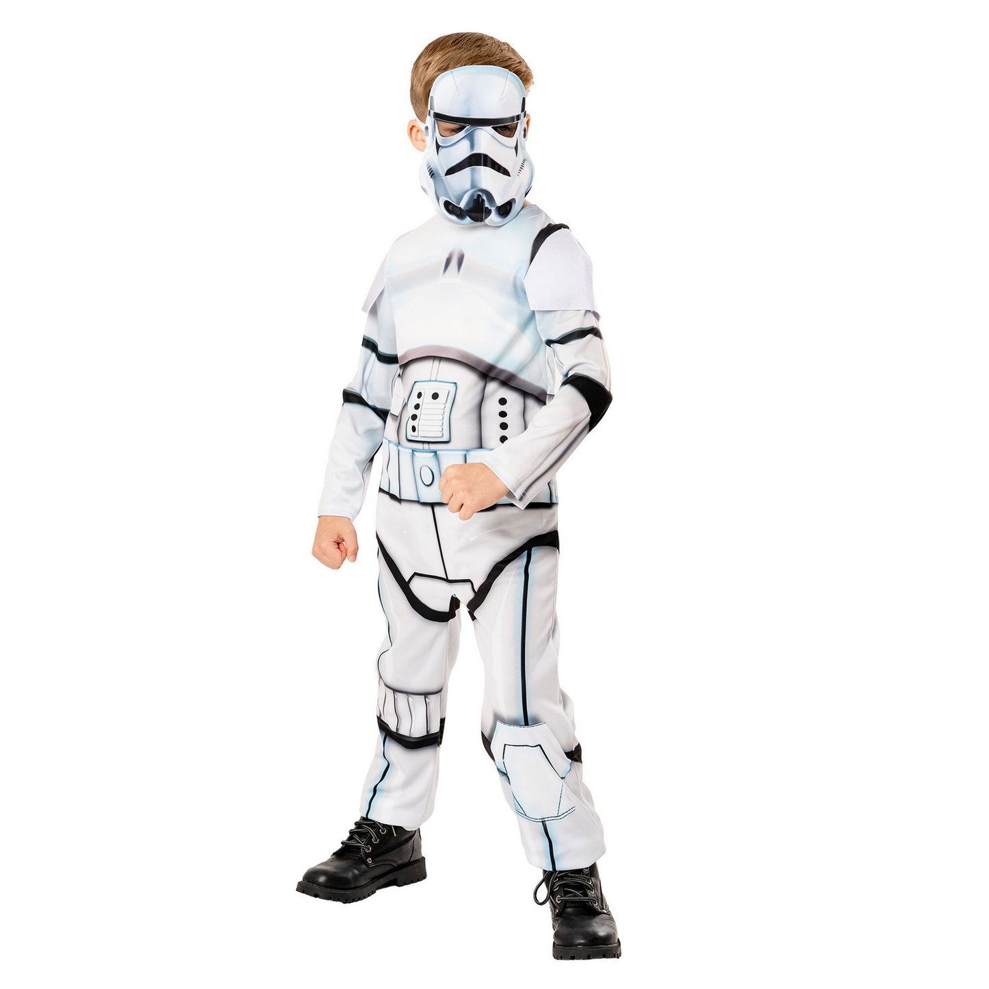 White-Black - Front - Star Wars Childrens-Kids Green Collection Stormtrooper Costume