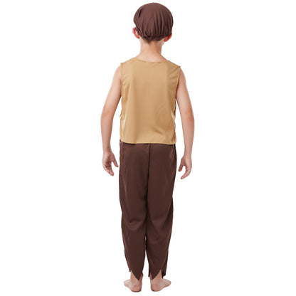 Brown-Green - Back - Bristol Novelty Childrens-Kids Victorian Urchin Costume