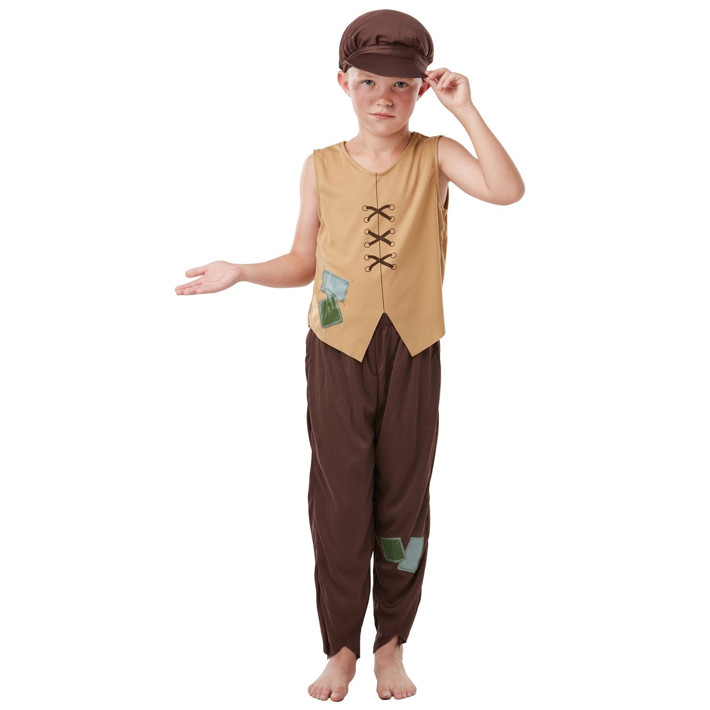 Brown-Green - Front - Bristol Novelty Childrens-Kids Victorian Urchin Costume