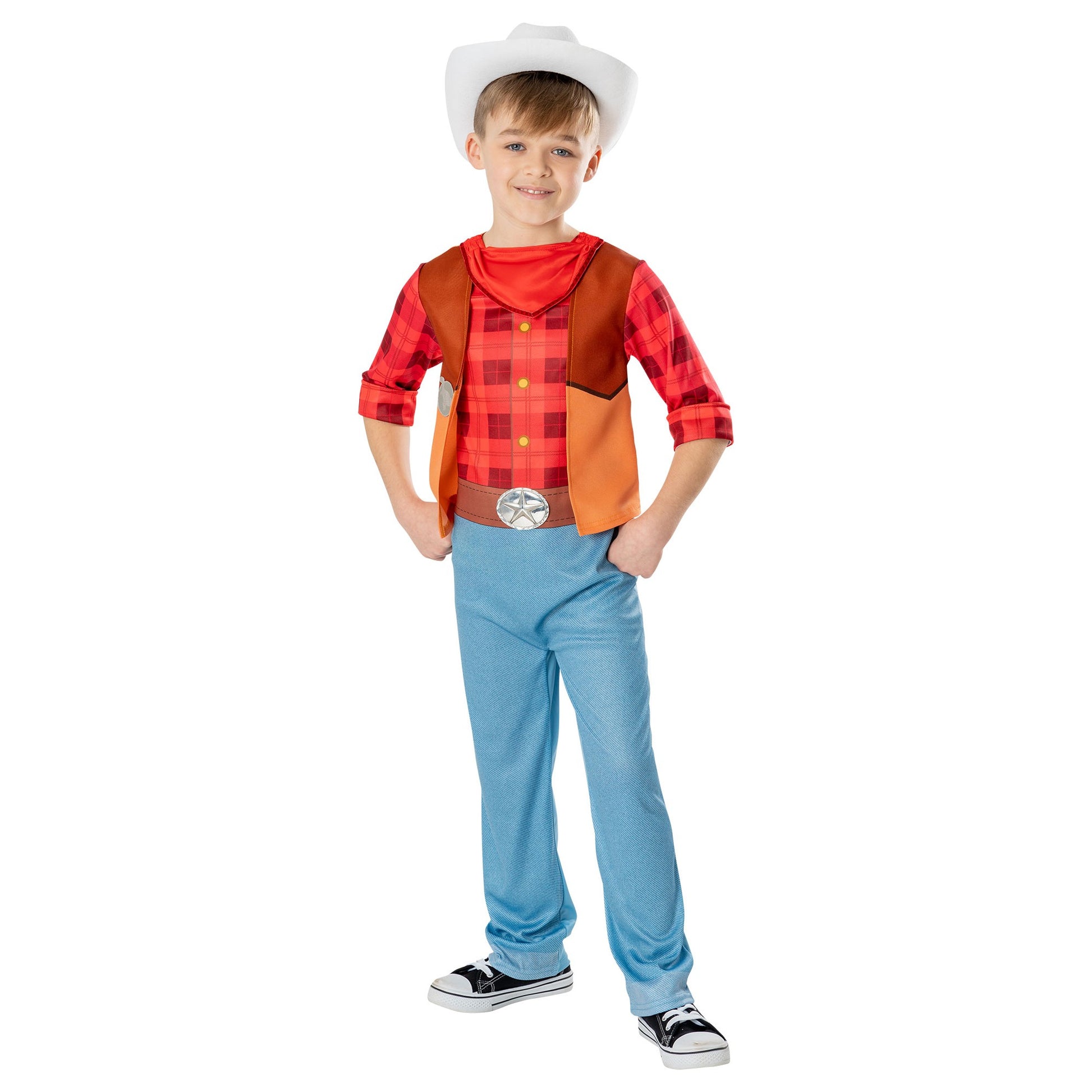 Red-Orange-Blue - Front - Dino Ranch Childrens-Kids Jon Cassidy Costume