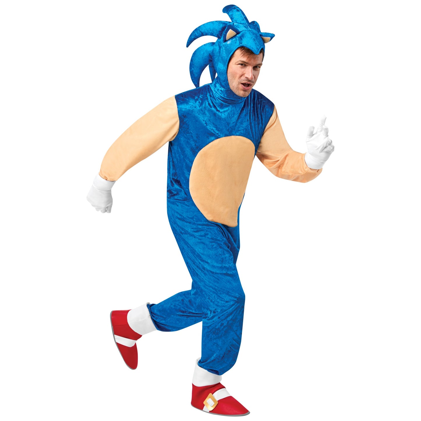 Blue-Beige - Front - Sonic The Hedgehog Mens Deluxe Costume