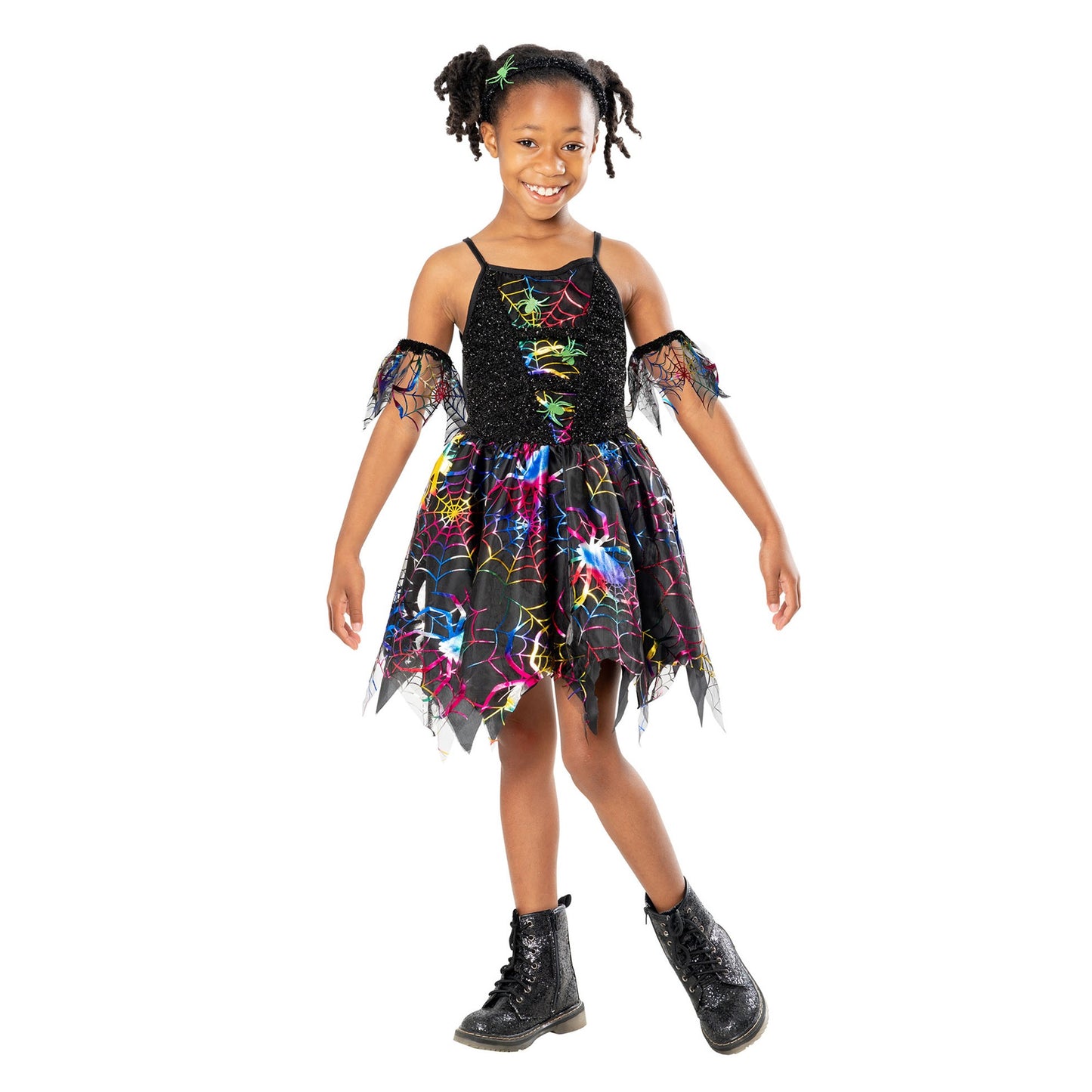 Multicoloured - Front - Bristol Novelty Girls Spider Costume