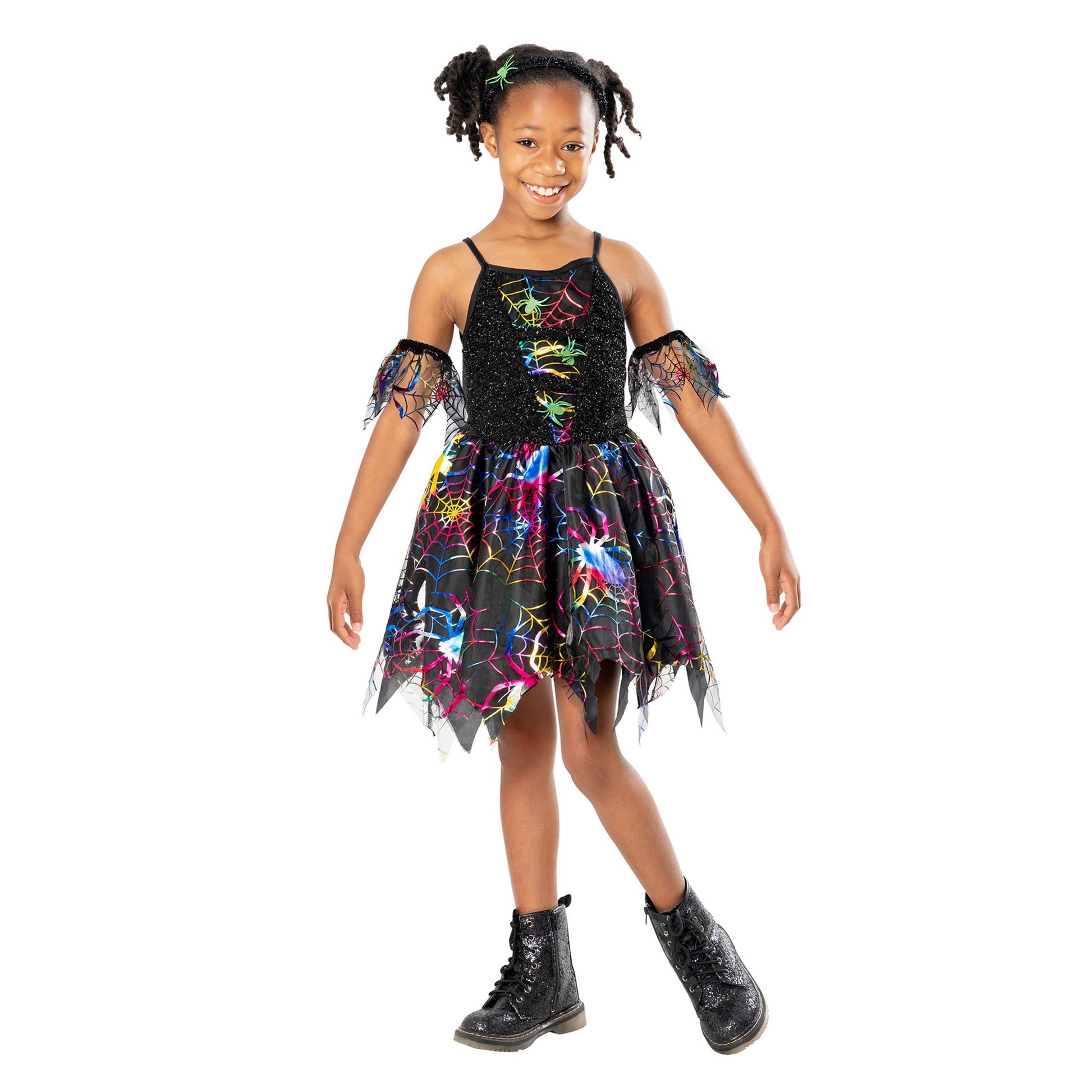 Multicoloured - Front - Bristol Novelty Girls Spider Costume
