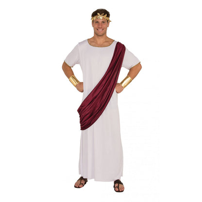 White-Maroon-Gold - Front - Bristol Novelty Mens Augustus Caesar Costume