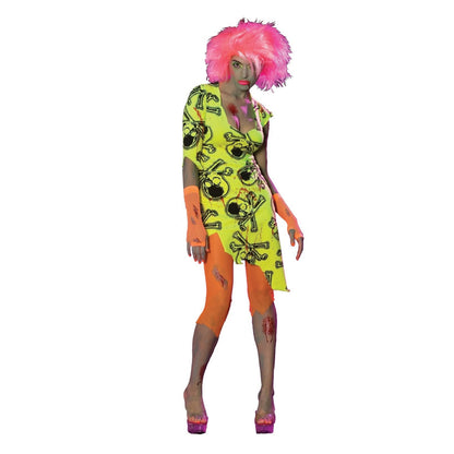 Neon Green - Front - Bristol Novelty Womens-Ladies Neon Rave Zombie Costume