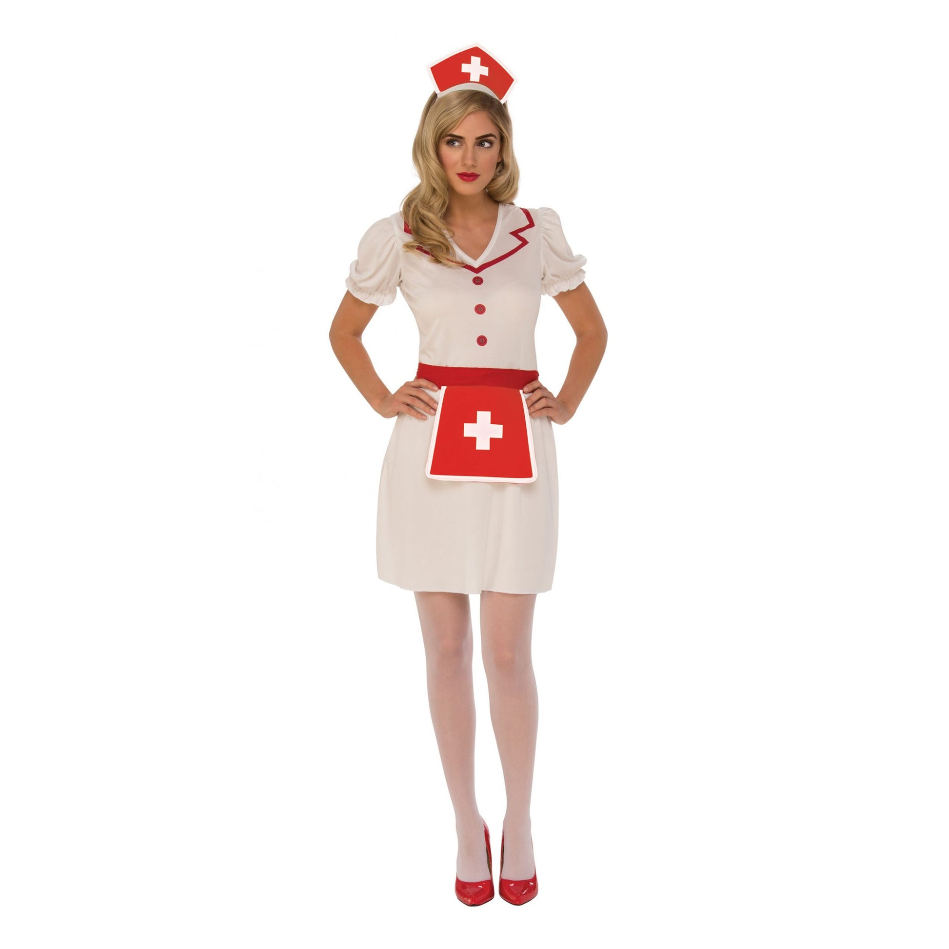 White-Red - Front - Bristol Novelty Womens-Ladies Nurse Costume