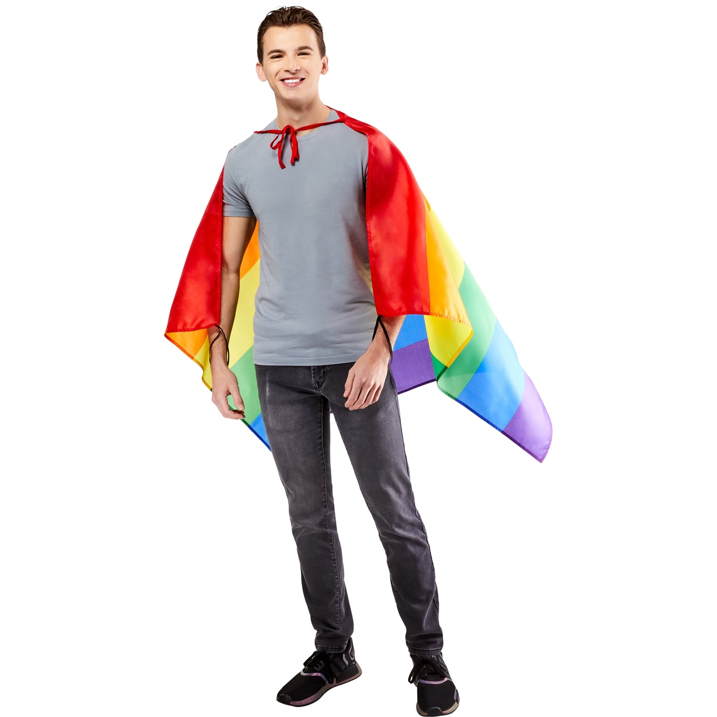 Multicoloured - Back - Pride Rainbow Cape