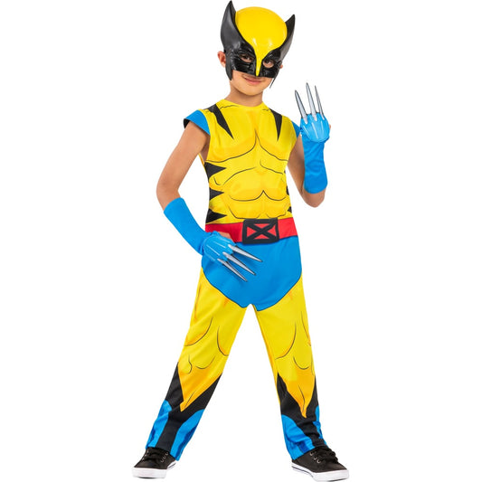 Yellow-Blue-Black - Front - Deadpool & Wolverine Childrens-Kids Classic Costume