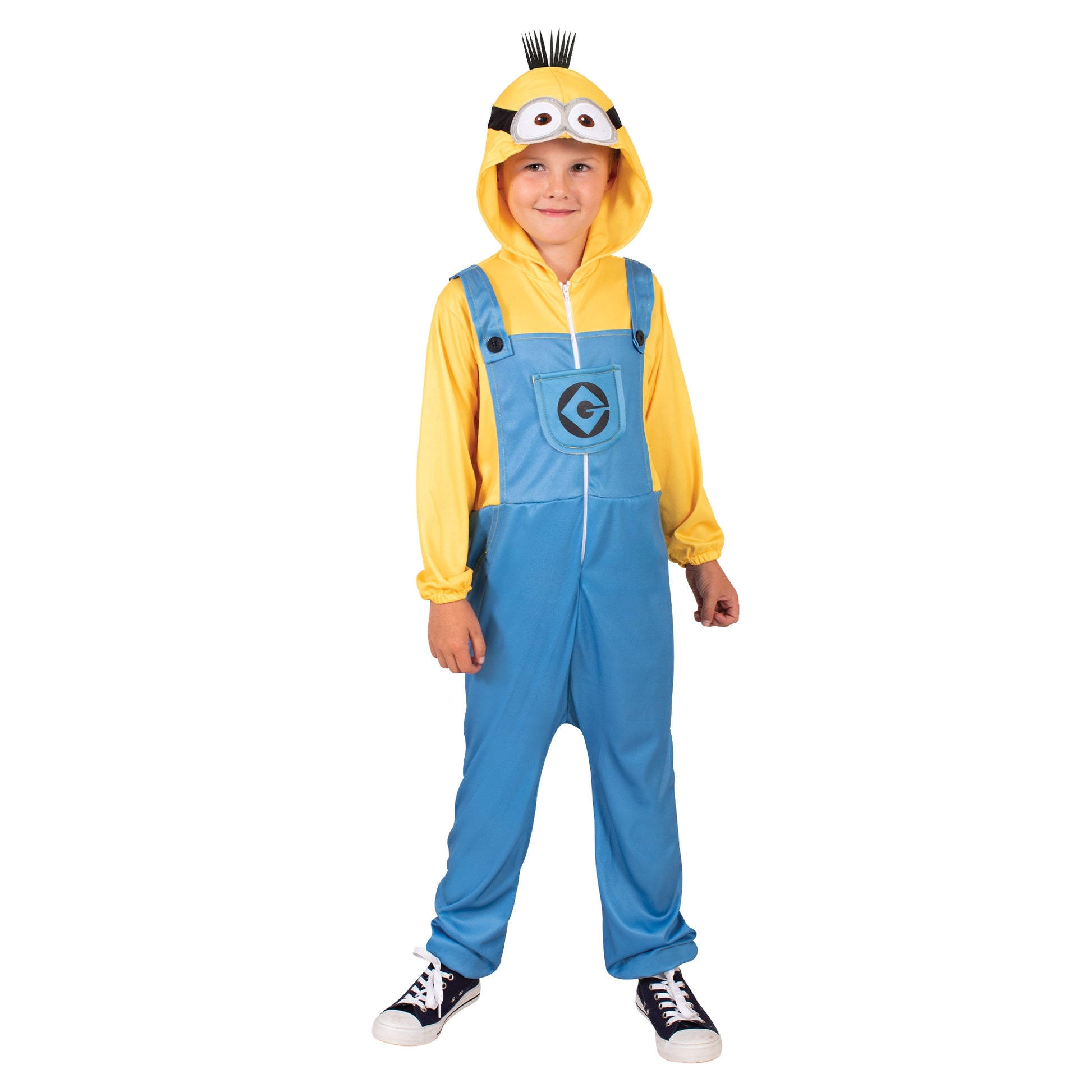 Yellow-Blue - Front - Despicable Me 4 Childrens-Kids Minion Costume