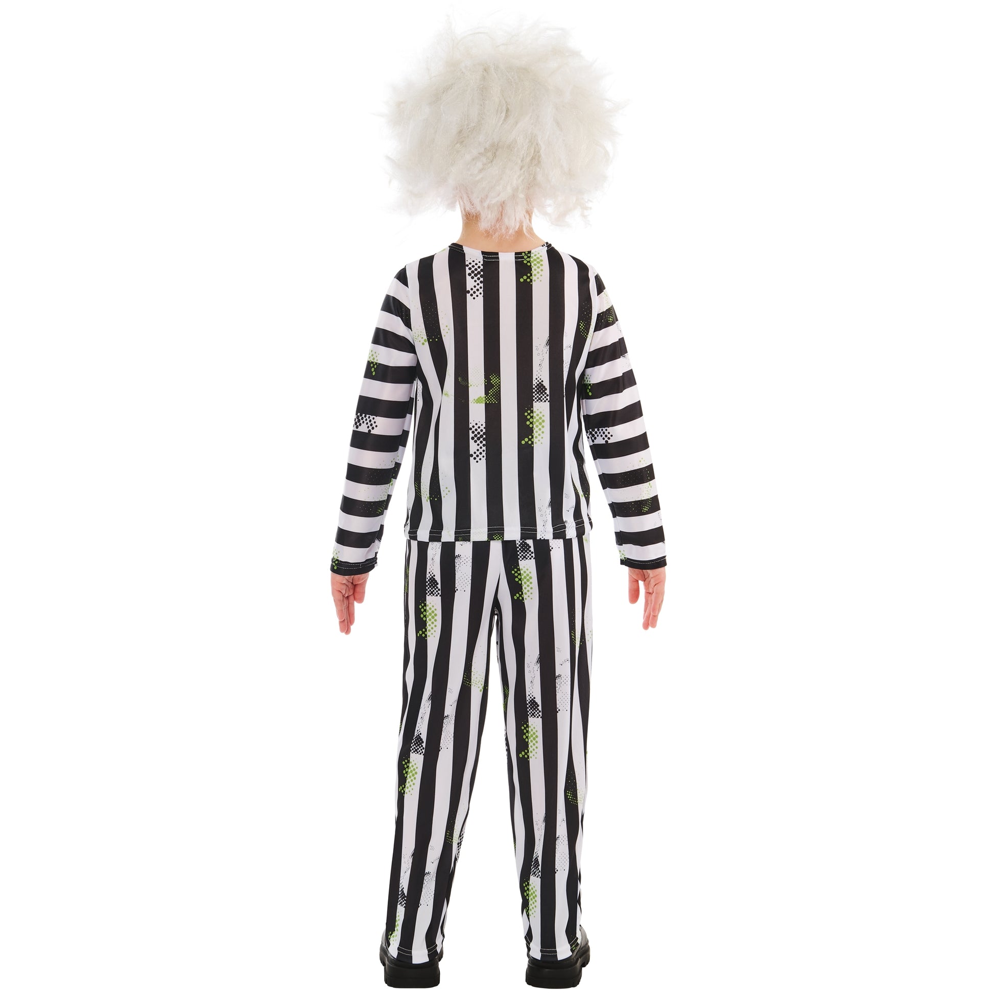 Black-White - Back - Beetlejuice Boys Striped Costume