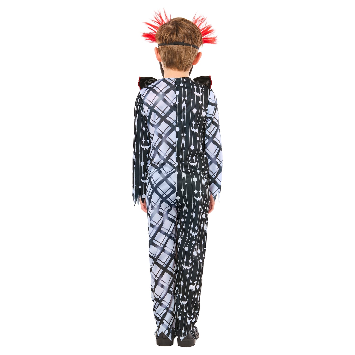 Black-White-Red - Back - Bristol Novelty Childrens-Kids Sinister Clown Monochrome Costume