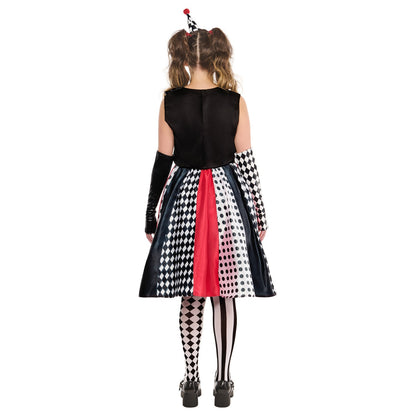 White-Black-Red - Back - Bristol Novelty Womens-Ladies Clown Monochrome Costume