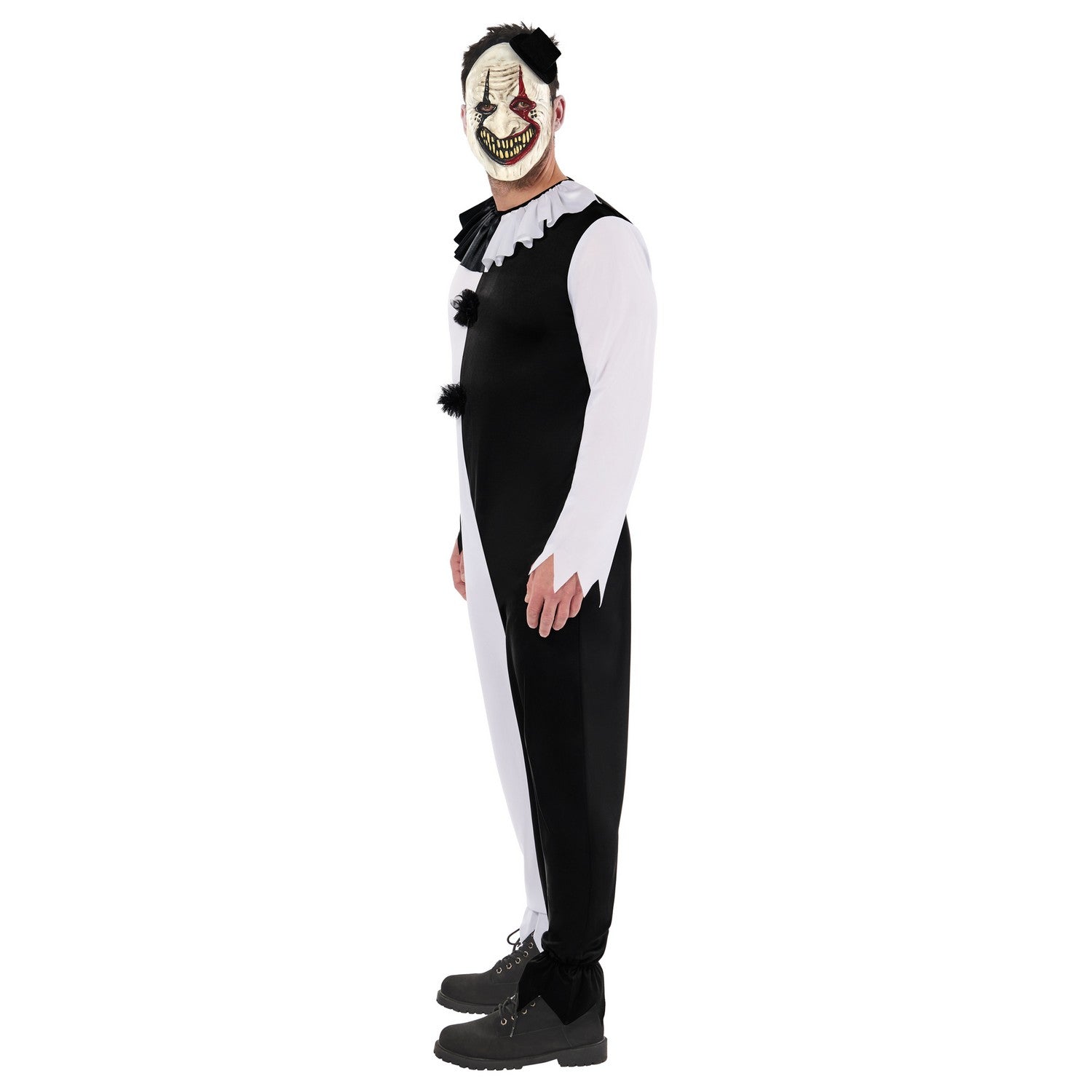 Black-White - Side - Bristol Novelty Unisex Adult Terror Clown Costume
