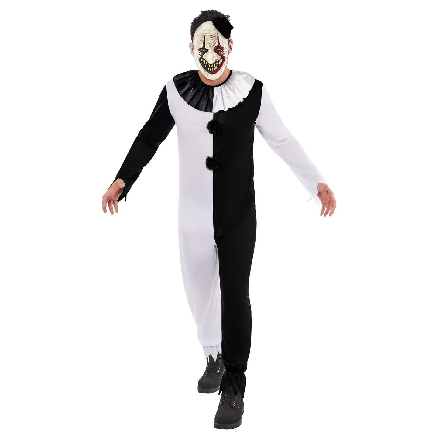 Black-White - Front - Bristol Novelty Unisex Adult Terror Clown Costume