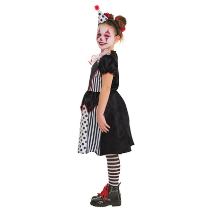 Black-White-Red - Side - Bristol Novelty Girls Clown Costume
