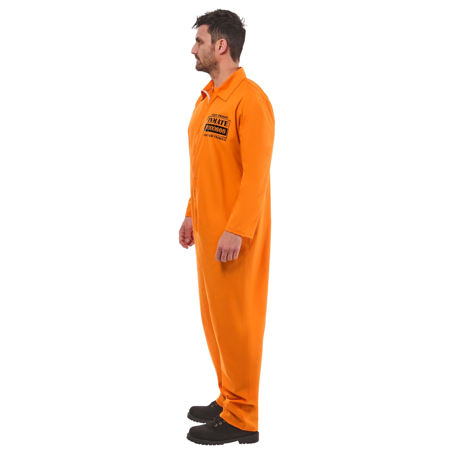 Orange - Side - Bristol Novelty Unisex Adult Convict Costume