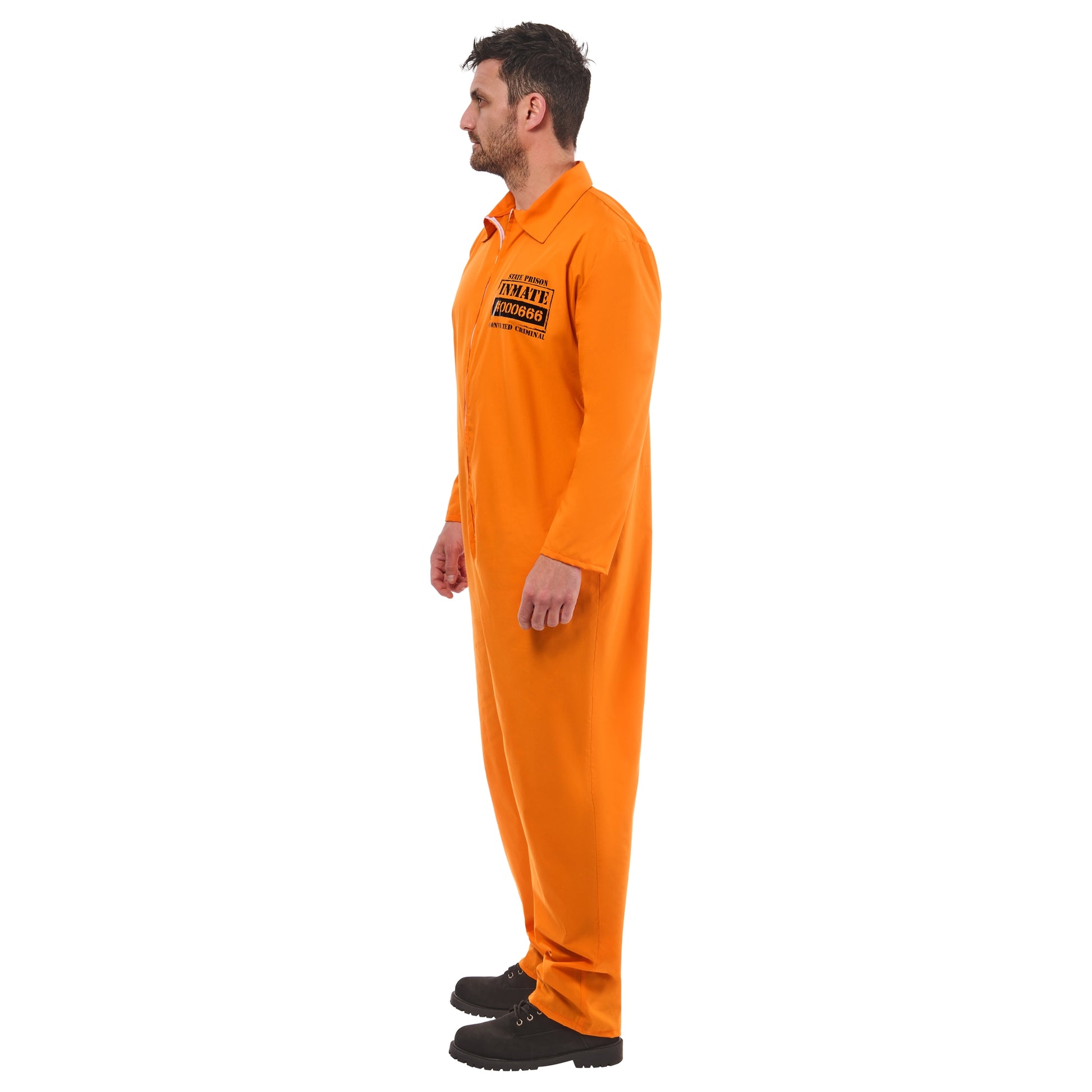 Orange - Side - Bristol Novelty Unisex Adult Convict Costume