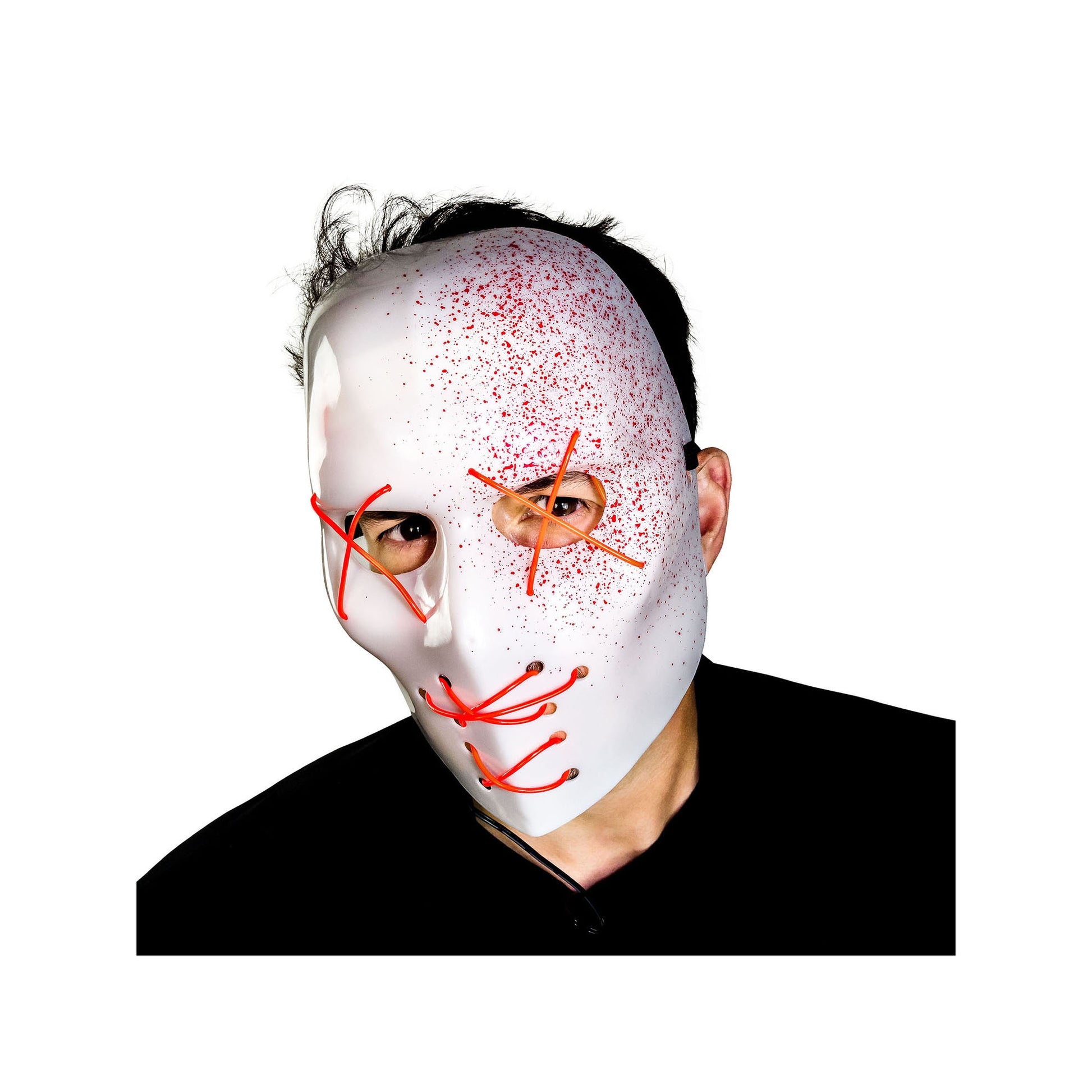 White-Red - Front - Bristol Novelty Unisex Adult Slasher Blood Splatter Mask