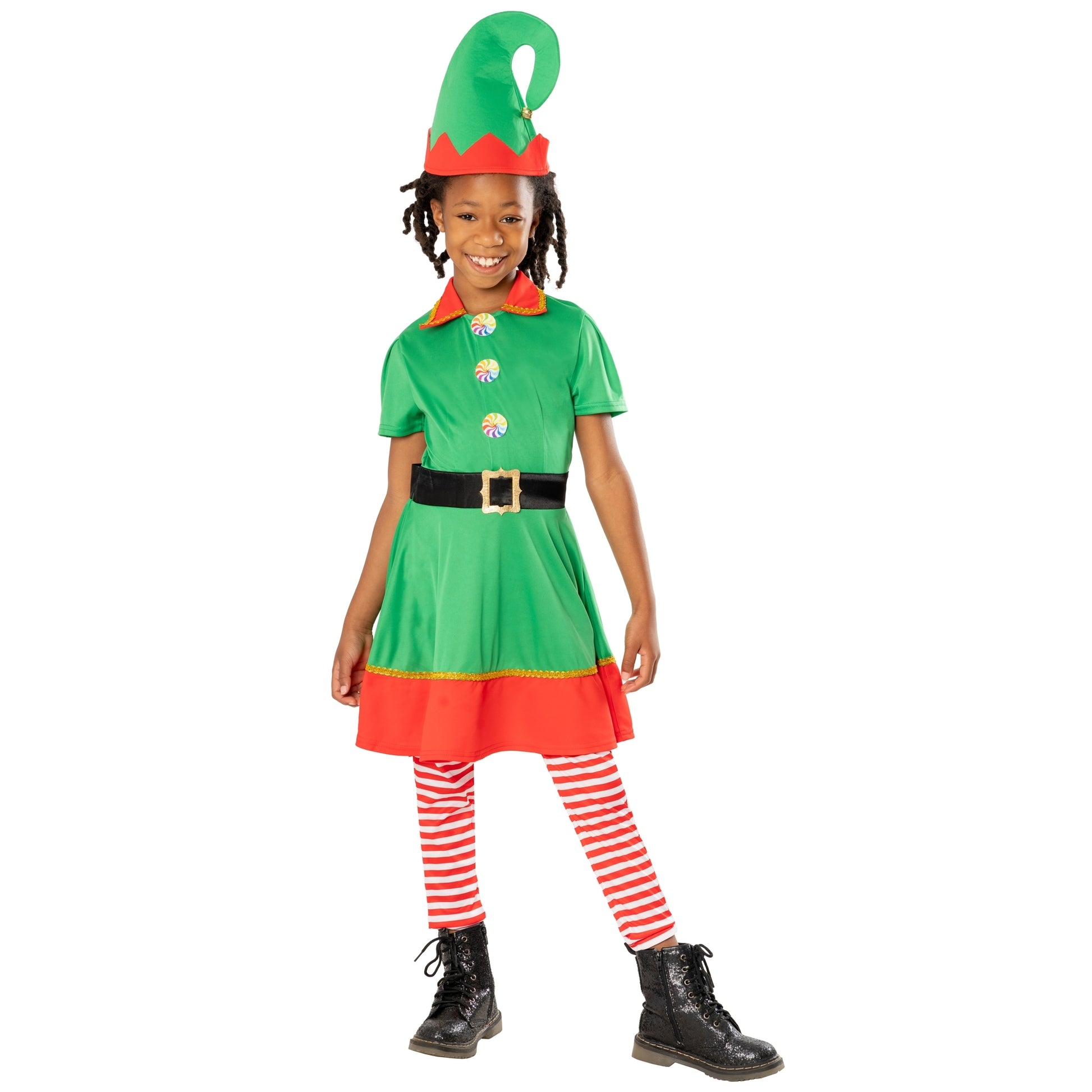 Green-Red - Front - Bristol Novelty Childrens-Kids Elf Costume