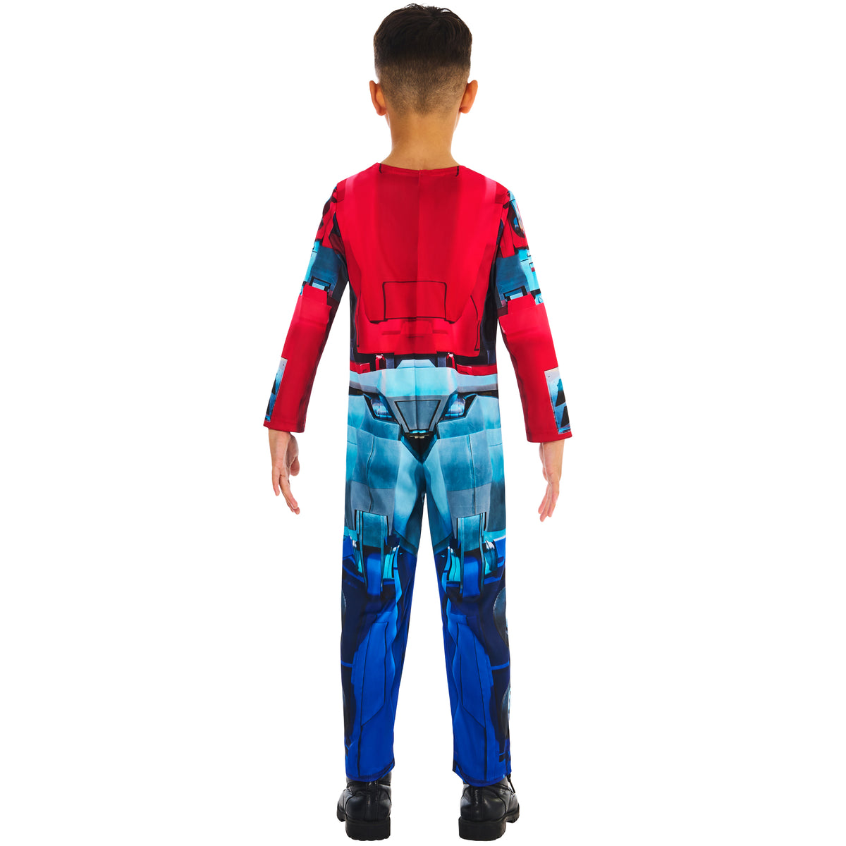 Blue-Red - Back - Transformers Childrens-Kids Earth Spark Optimus Prime Costume Set