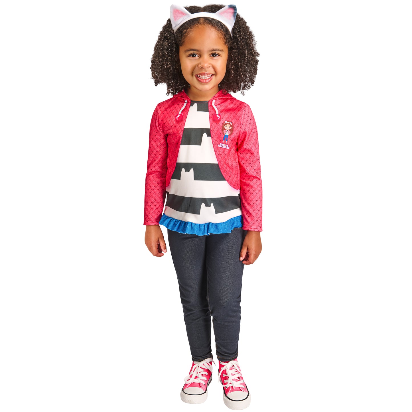 Pink-Black-White - Front - Gabby´s Dollhouse Girls Costume Set
