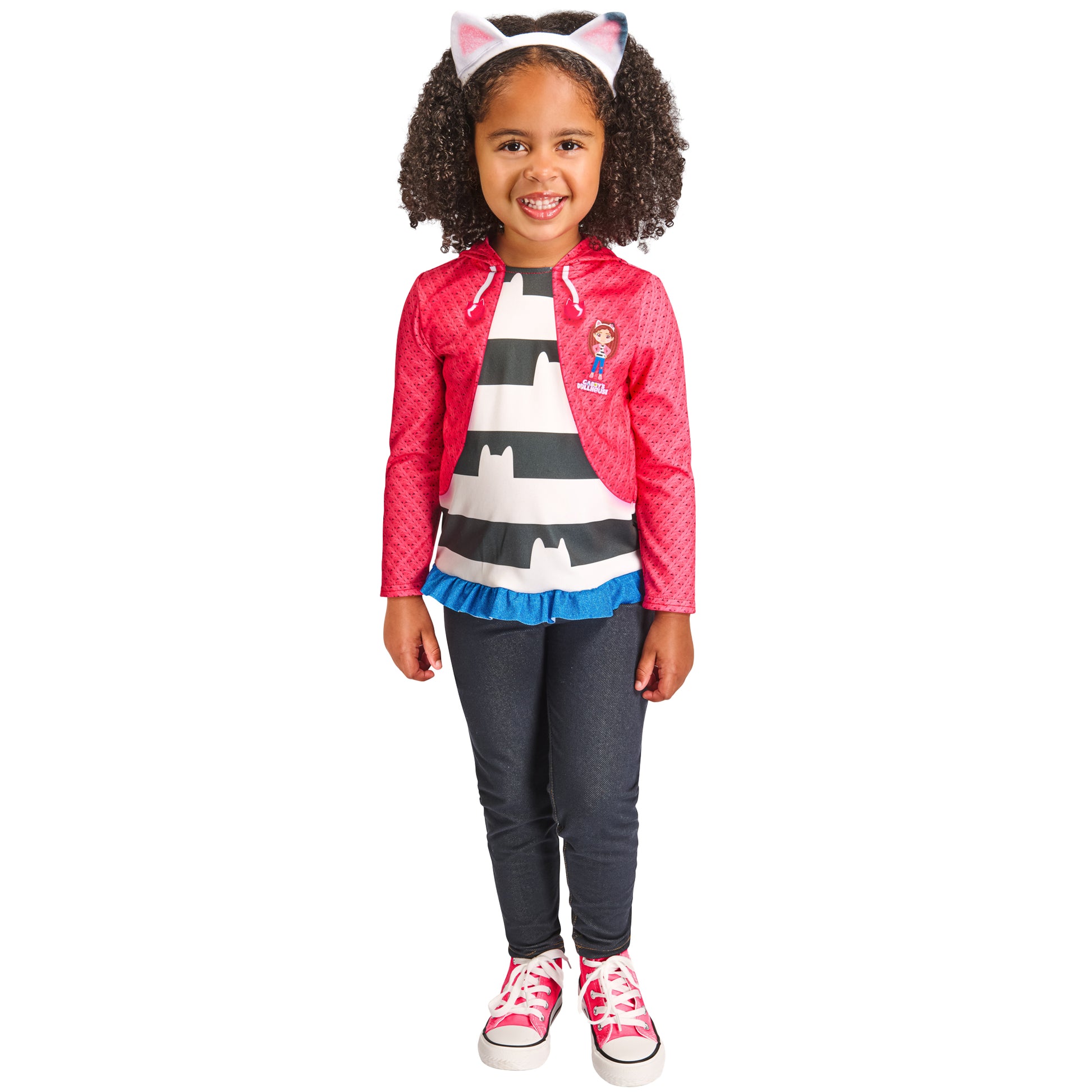 Pink-Black-White - Front - Gabby´s Dollhouse Girls Costume Set