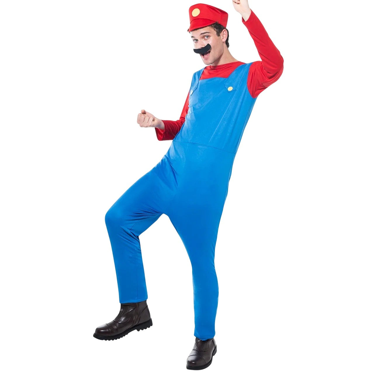 Blue-Red - Back - Super Mario Mens Costume Set