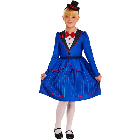 Blue - Front - Mary Poppins Girls Magical Nanny Costume