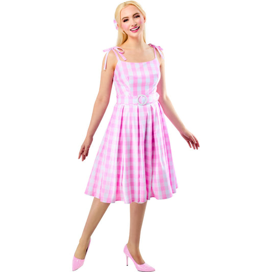 Pink-White - Front - Barbie Womens-Ladies Perfect Day Costume Dress