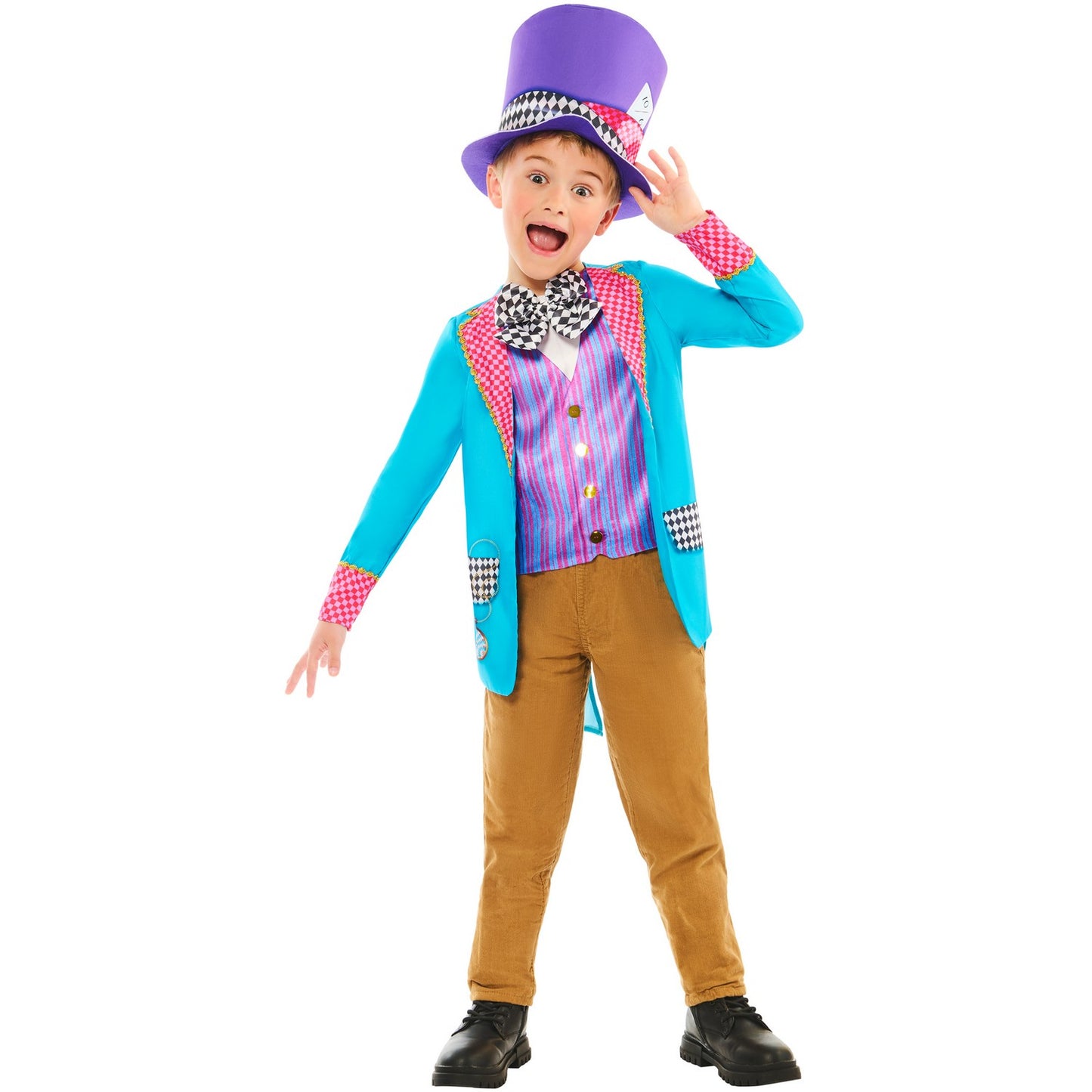 Multicoloured - Front - Alice In Wonderland Childrens-Kids Mad Hatter Costume