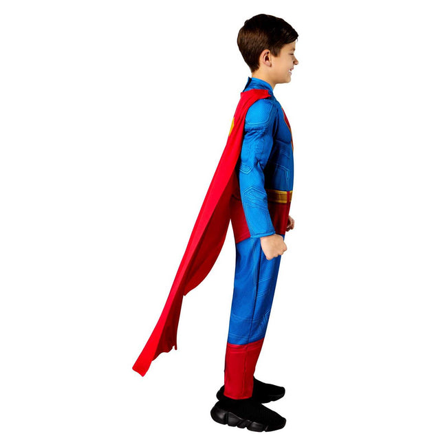 Blue-Red - Side - Superman Childrens-Kids Deluxe Costume