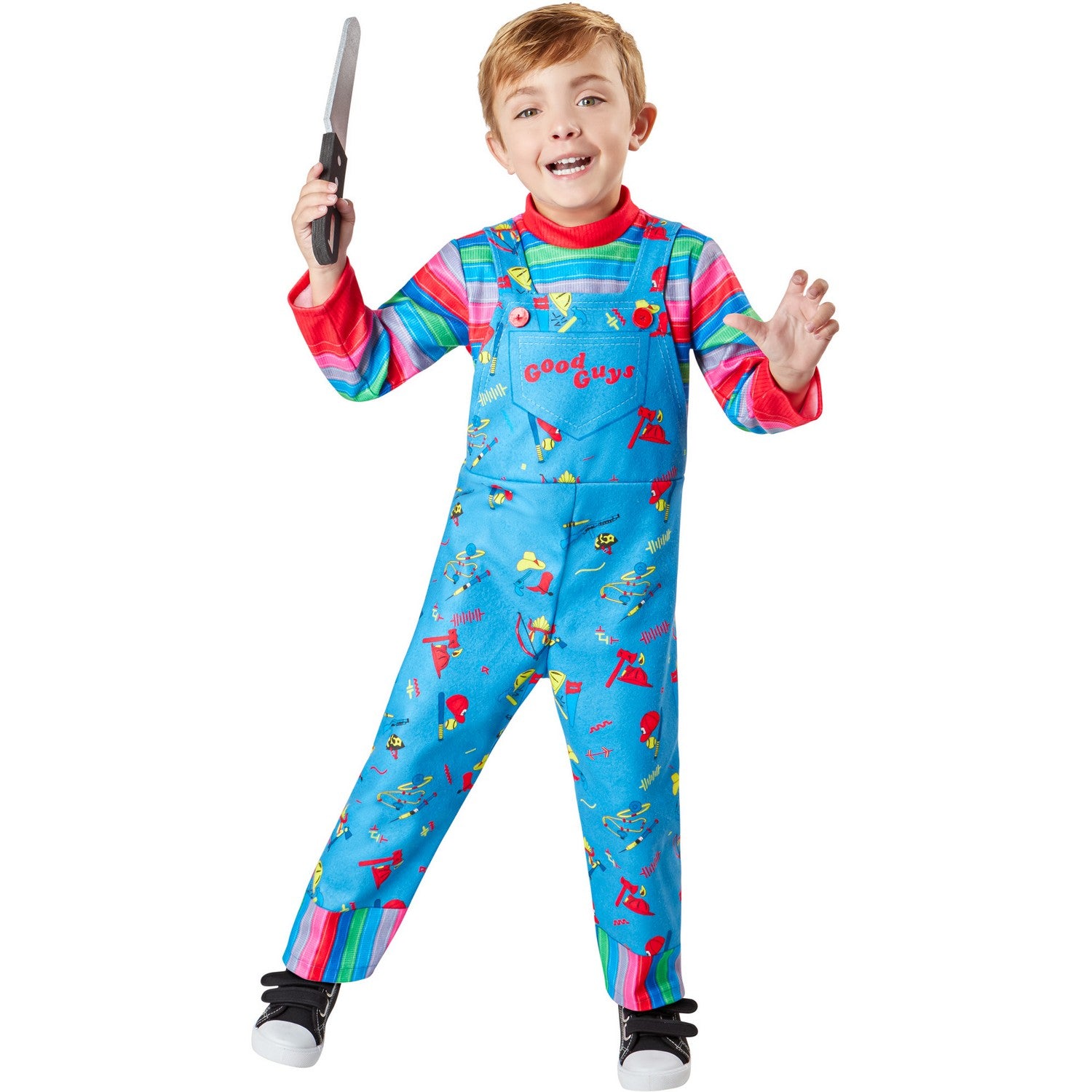 Blue-Multicoloured - Front - Chucky Toddler Polyester Costume