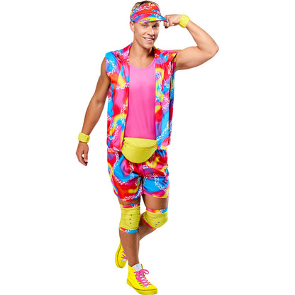 Pink-Multicoloured - Pack Shot - Barbie Mens Ken Roller Skate Costume Set