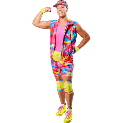 Pink-Multicoloured - Front - Barbie Mens Ken Roller Skate Costume Set