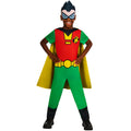 Green-Red-Yellow - Close up - Teen Titans Go Childrens-Kids Robin Costume