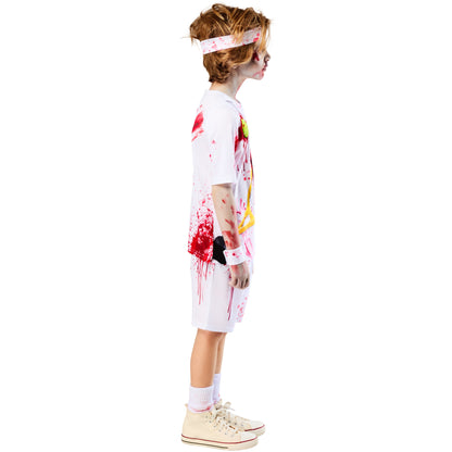 White-Red - Side - Bristol Novelty Boys Rotter Federer Zombie Costume Set