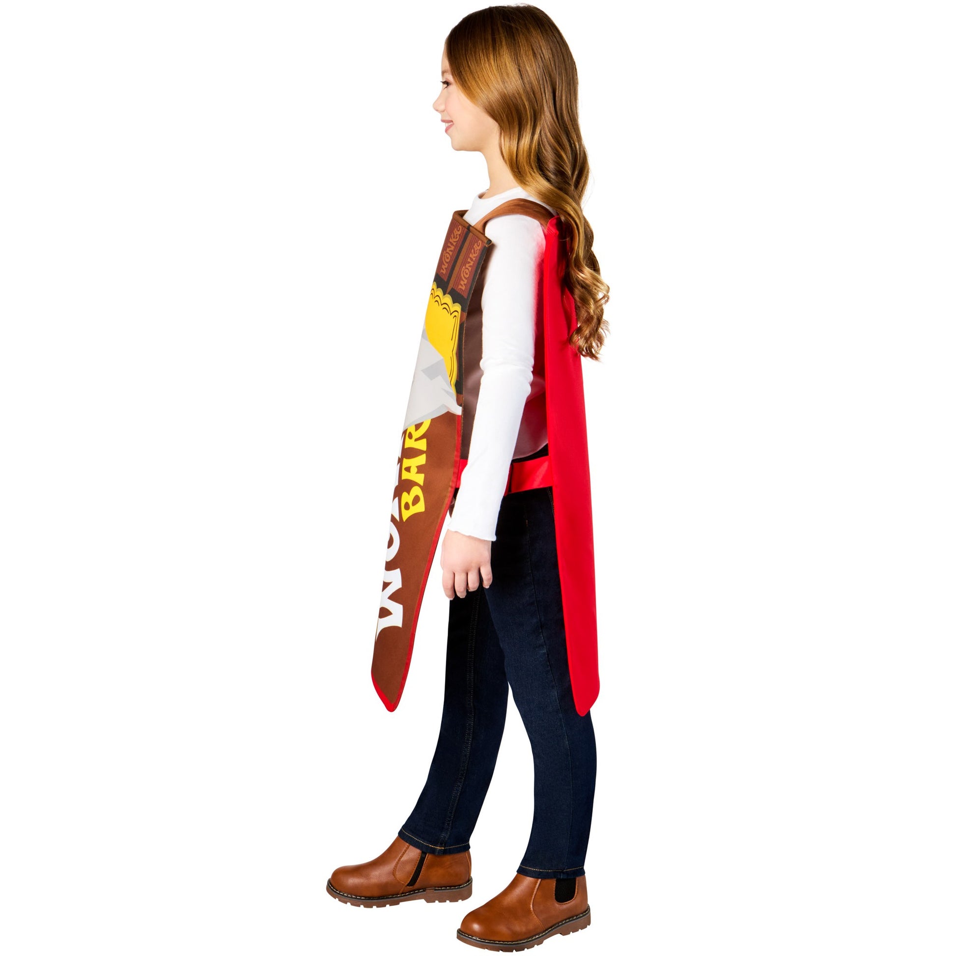 Brown - Side - Willy Wonka & The Chocolate Factory Childrens-Kids Wonka Bar Costume